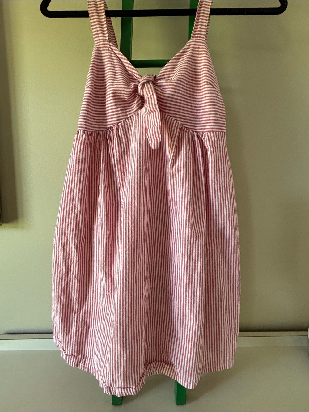 Striped Pink Tie-Front Mini Dress